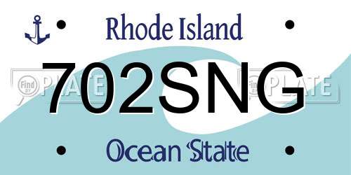 702SNG Rhode Island License Plate