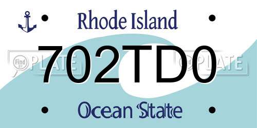 702TD0 Rhode Island License Plate
