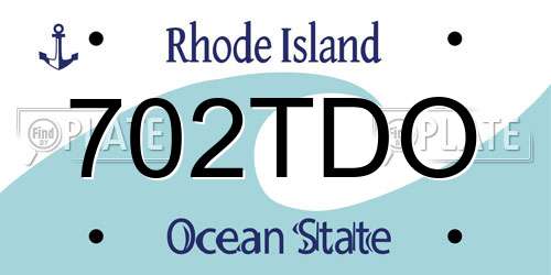 702TDO Rhode Island License Plate
