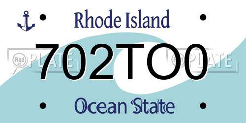 702TO0 Rhode Island License Plate