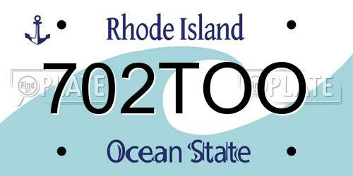 702TOO Rhode Island License Plate