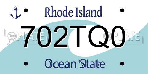 702TQ0 Rhode Island License Plate