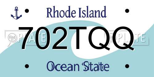 702TQQ Rhode Island License Plate