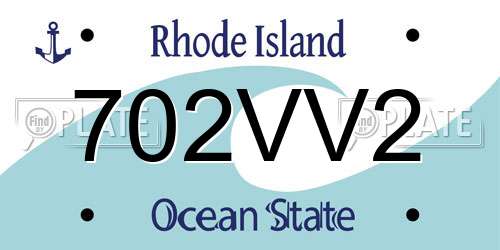 702VV2 Rhode Island License Plate