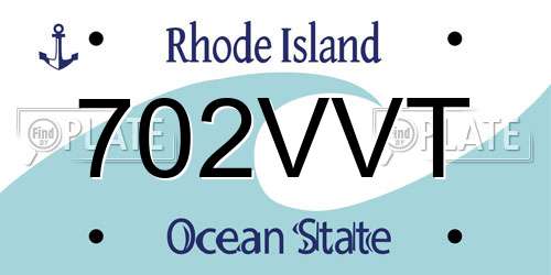 702VVT Rhode Island License Plate