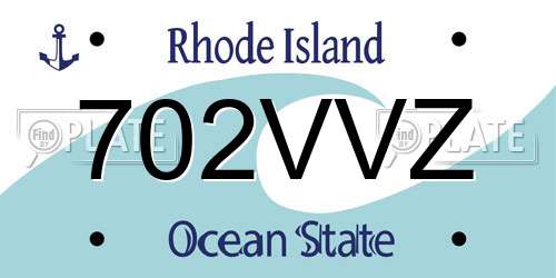 702VVZ Rhode Island License Plate