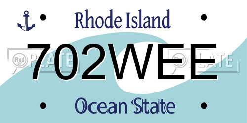 702WEE Rhode Island License Plate