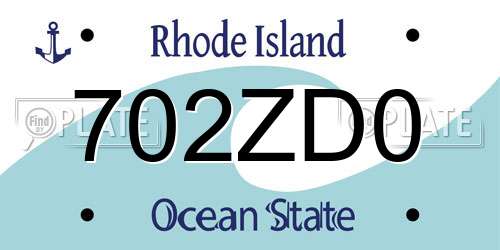 702ZD0 Rhode Island License Plate