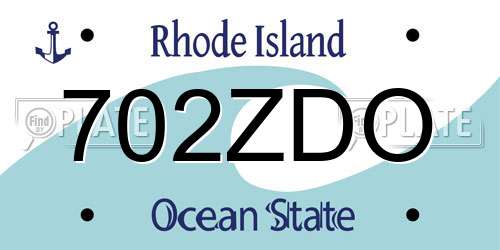 702ZDO Rhode Island License Plate