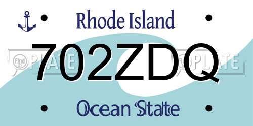702ZDQ Rhode Island License Plate