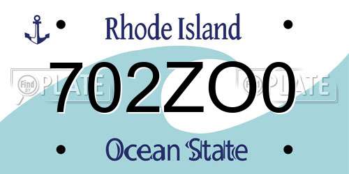 702ZO0 Rhode Island License Plate
