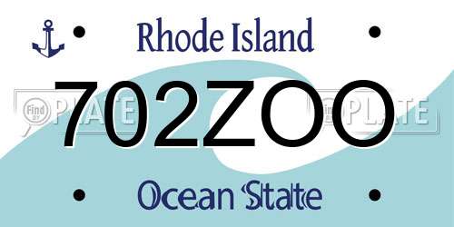 702ZOO Rhode Island License Plate