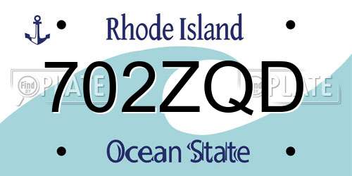 702ZQD Rhode Island License Plate
