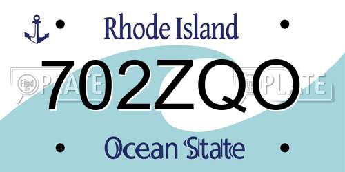 702ZQO Rhode Island License Plate