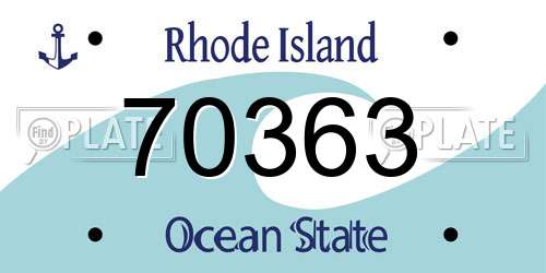 70363 Rhode Island License Plate