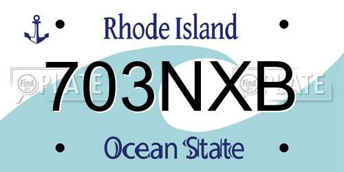 703NXB Rhode Island License Plate