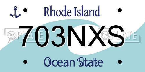 703NXS Rhode Island License Plate