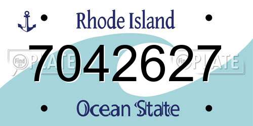 7042627 Rhode Island License Plate