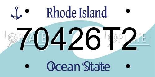 70426T2 Rhode Island License Plate