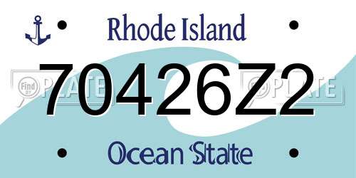 70426Z2 Rhode Island License Plate