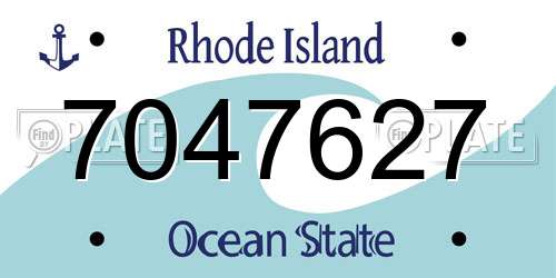 7047627 Rhode Island License Plate