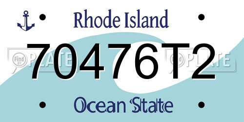 70476T2 Rhode Island License Plate