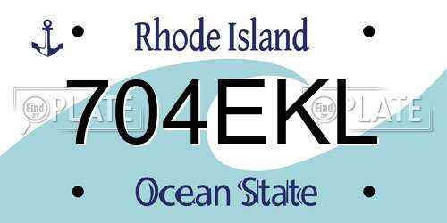 704EKL Rhode Island License Plate