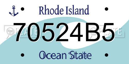70524B5 Rhode Island License Plate