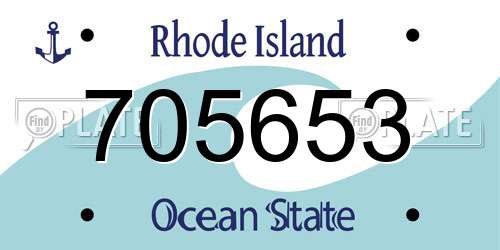 705653 Rhode Island License Plate