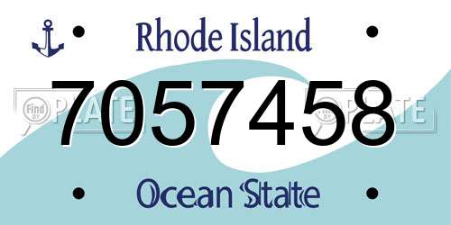 7057458 Rhode Island License Plate