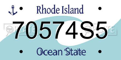 70574S5 Rhode Island License Plate