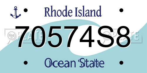 70574S8 Rhode Island License Plate