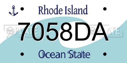 7058DA Rhode Island License Plate