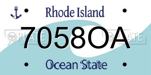 7058OA Rhode Island License Plate