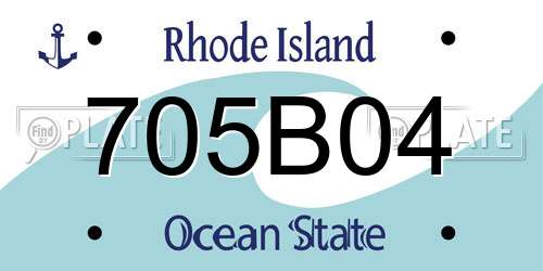 705B04 Rhode Island License Plate
