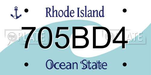 705BD4 Rhode Island License Plate