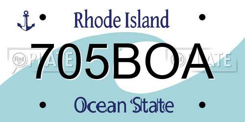 705BOA Rhode Island License Plate