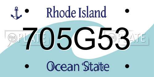 705G53 Rhode Island License Plate