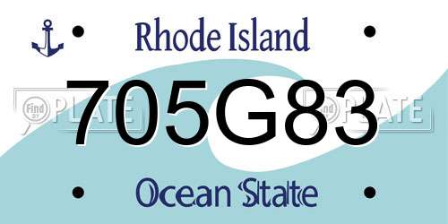705G83 Rhode Island License Plate