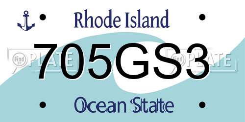 705GS3 Rhode Island License Plate