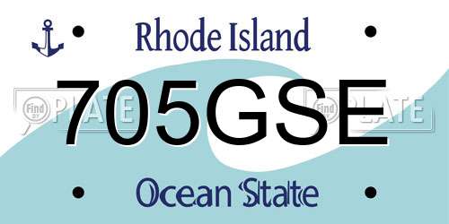 705GSE Rhode Island License Plate