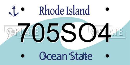 705SO4 Rhode Island License Plate
