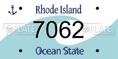 7062 Rhode Island License Plate
