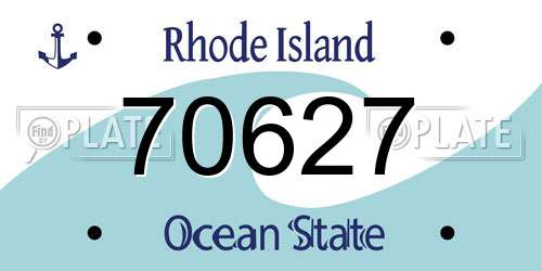 70627 Rhode Island License Plate