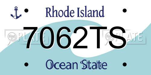 7062TS Rhode Island License Plate