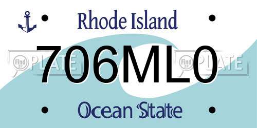 706ML0 Rhode Island License Plate