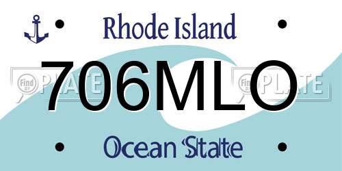 706MLO Rhode Island License Plate
