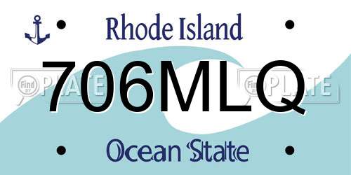 706MLQ Rhode Island License Plate
