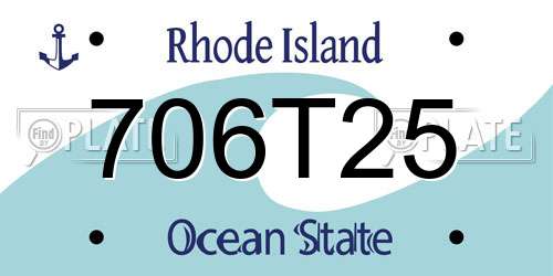 706T25 Rhode Island License Plate