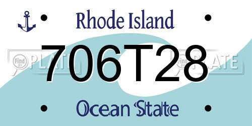 706T28 Rhode Island License Plate